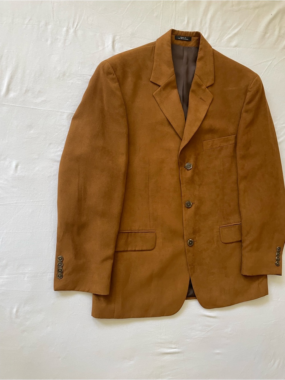 Macy's Men's Suede Sport Coat in Warm Camel Brown